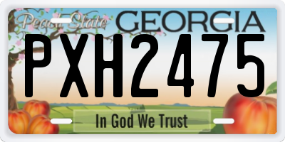 GA license plate PXH2475