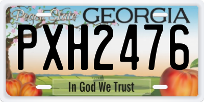 GA license plate PXH2476