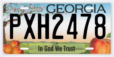 GA license plate PXH2478