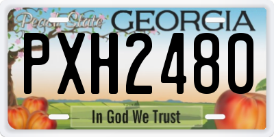 GA license plate PXH2480