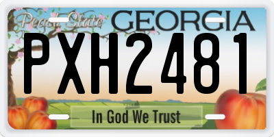 GA license plate PXH2481