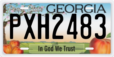 GA license plate PXH2483