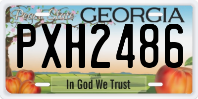 GA license plate PXH2486