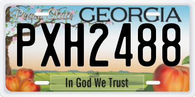 GA license plate PXH2488