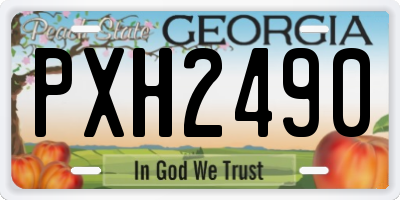 GA license plate PXH2490