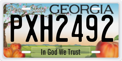 GA license plate PXH2492