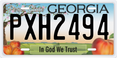 GA license plate PXH2494
