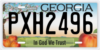 GA license plate PXH2496