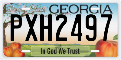 GA license plate PXH2497