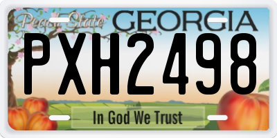 GA license plate PXH2498