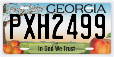 GA license plate PXH2499