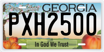 GA license plate PXH2500