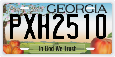 GA license plate PXH2510