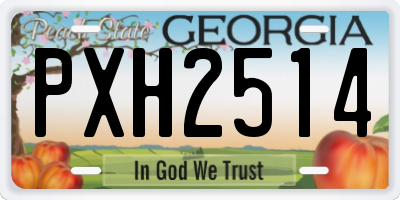 GA license plate PXH2514