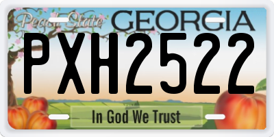 GA license plate PXH2522