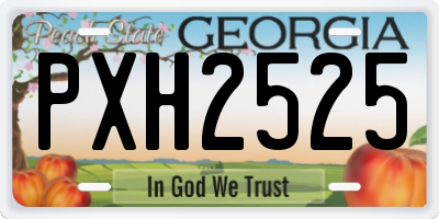 GA license plate PXH2525