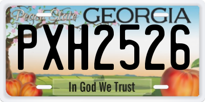 GA license plate PXH2526