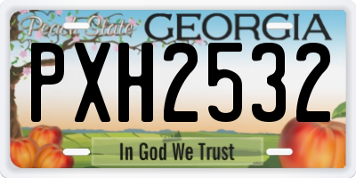 GA license plate PXH2532