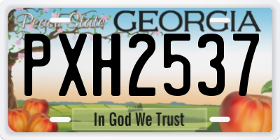 GA license plate PXH2537