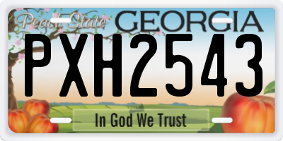 GA license plate PXH2543