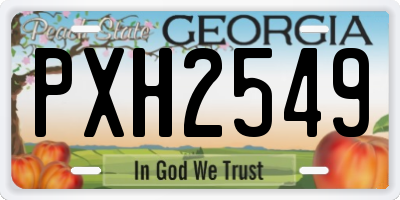 GA license plate PXH2549