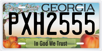 GA license plate PXH2555
