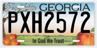 GA license plate PXH2572
