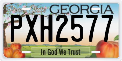 GA license plate PXH2577