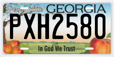 GA license plate PXH2580