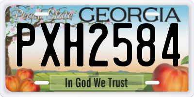 GA license plate PXH2584