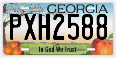 GA license plate PXH2588