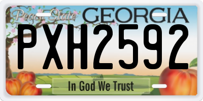 GA license plate PXH2592