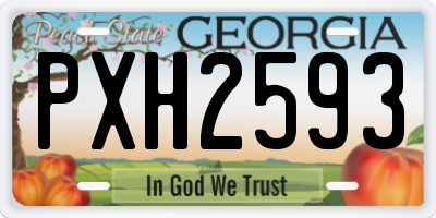 GA license plate PXH2593