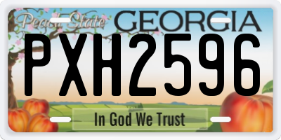 GA license plate PXH2596