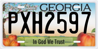 GA license plate PXH2597