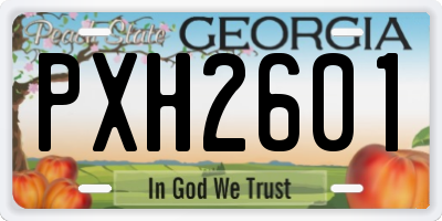 GA license plate PXH2601