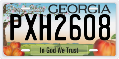 GA license plate PXH2608