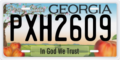 GA license plate PXH2609
