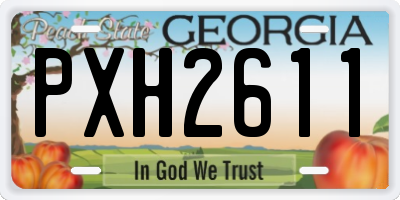 GA license plate PXH2611