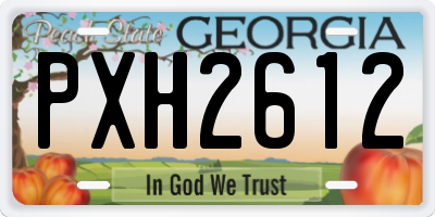 GA license plate PXH2612