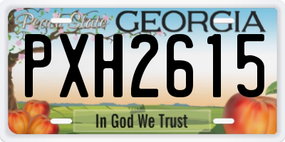 GA license plate PXH2615