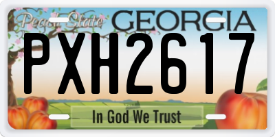GA license plate PXH2617