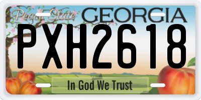GA license plate PXH2618