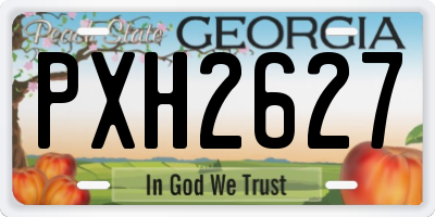 GA license plate PXH2627