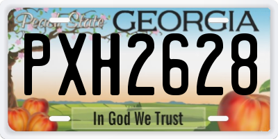GA license plate PXH2628