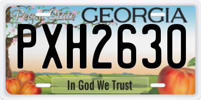 GA license plate PXH2630