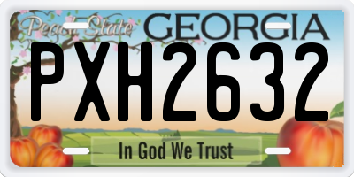 GA license plate PXH2632
