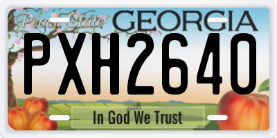 GA license plate PXH2640