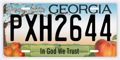 GA license plate PXH2644