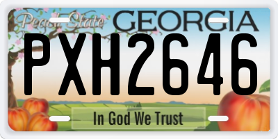 GA license plate PXH2646